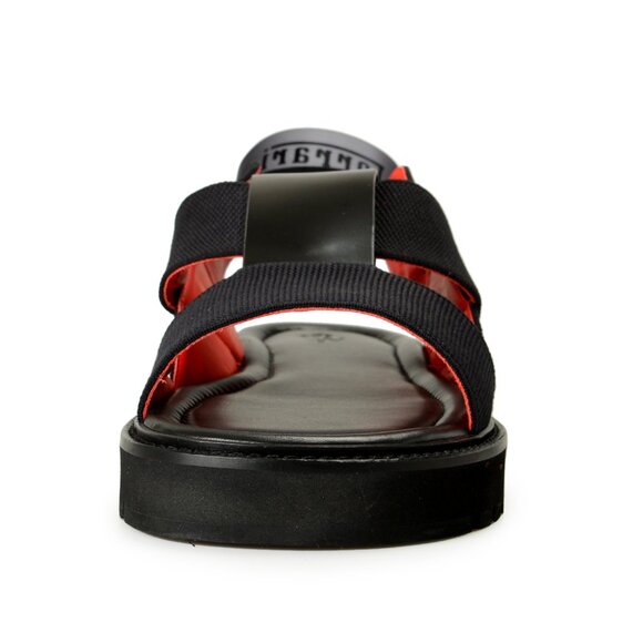 Scuderia Ferrari Men\'s Black Leather Sandals Shoes US 10 IT 43